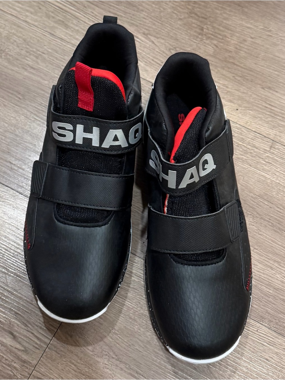 Boys Black & Red Athletic Strap Sneakers size 6 like new !!